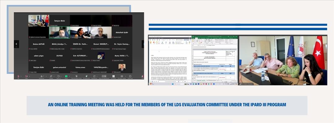 AN ONLINE TRAINING MEETING WAS HELD FOR THE MEMBERS OF THE LDS EVALUATION COMMITTEE UNDER THE IPARD III PROGRAM